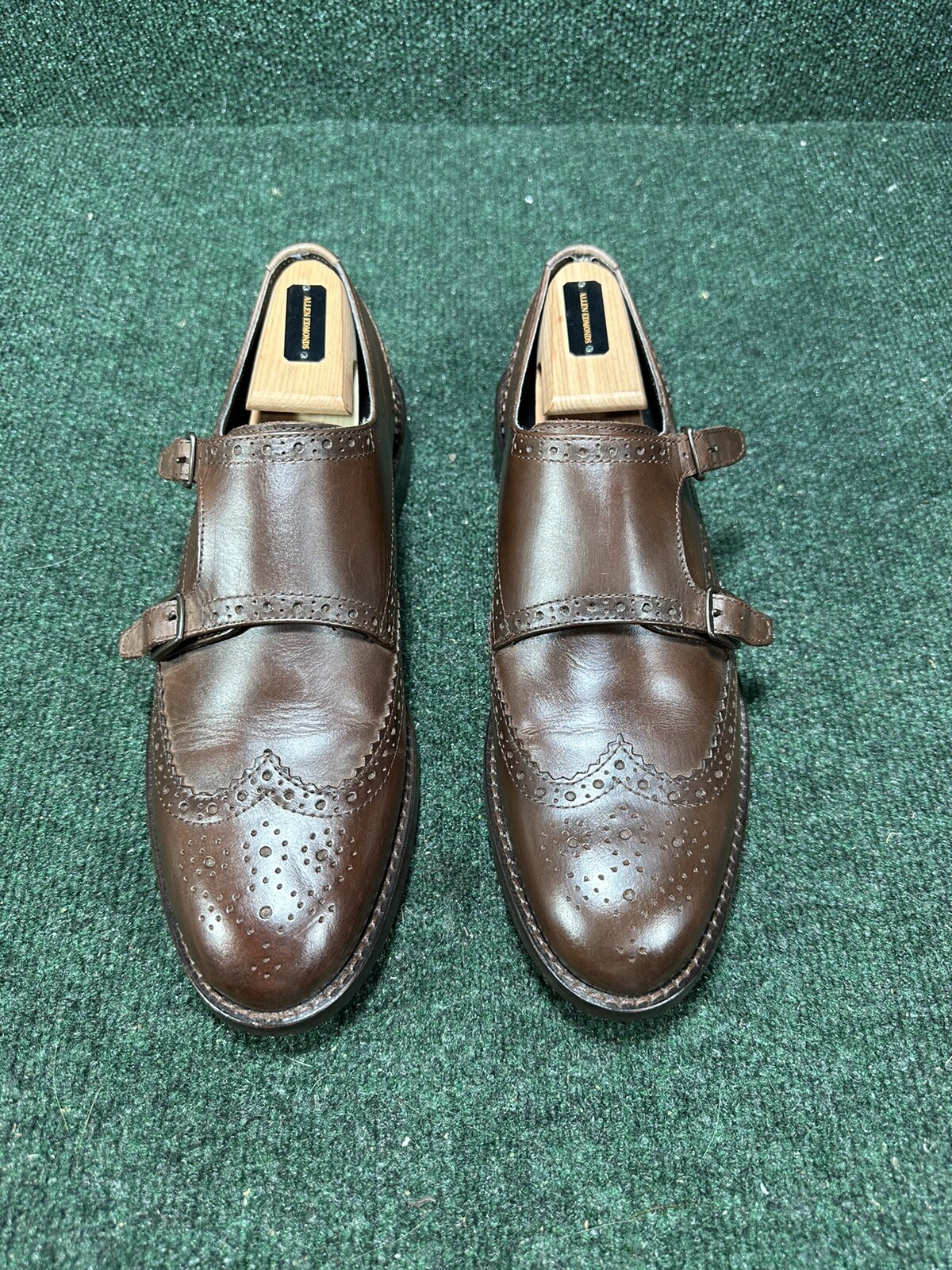 Men’s Dark Brown Double Monk Strap Leather Dress Shoe… Gem