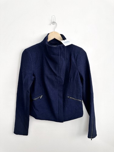 New Marcs Lani Felted 100% Wool Jacket in Midnight Marle Navy Size 10 RRP$300 - Picture 7 of 17