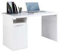 Schreibtisch BüRotisch Arbeitsplatz Computertisch Weiß Hochglanz 1 TüR