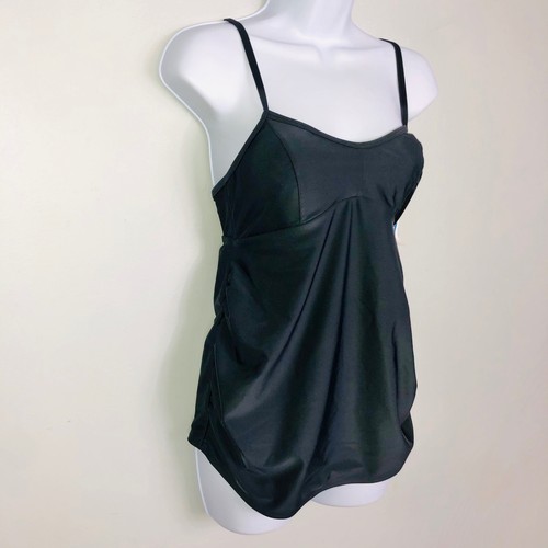 Old Navy Maternity Swimsuit sz S Black Tankini Adjustable Padded Stretch New - Picture 12 of 20