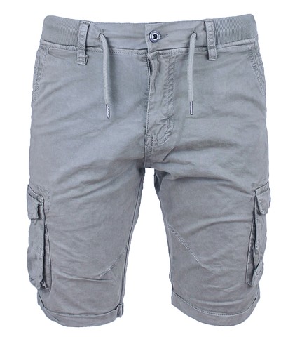 Pantaloni corti uomo Cargo slim fit grigio cotone jeans con tasconi  laterali | eBay