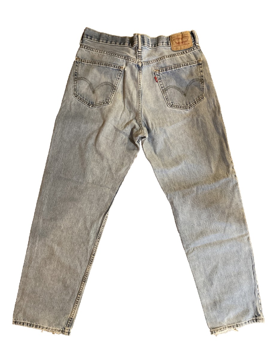 Men’s Levis Jeans 550 36X34 Jeans Red Tab Relaxed Fit Distressed Blank R Tag