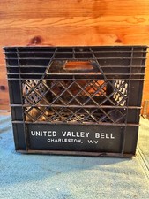 United Valley Bell Dairy Solid Plastic Square Milk Container Carrying Crate VTG