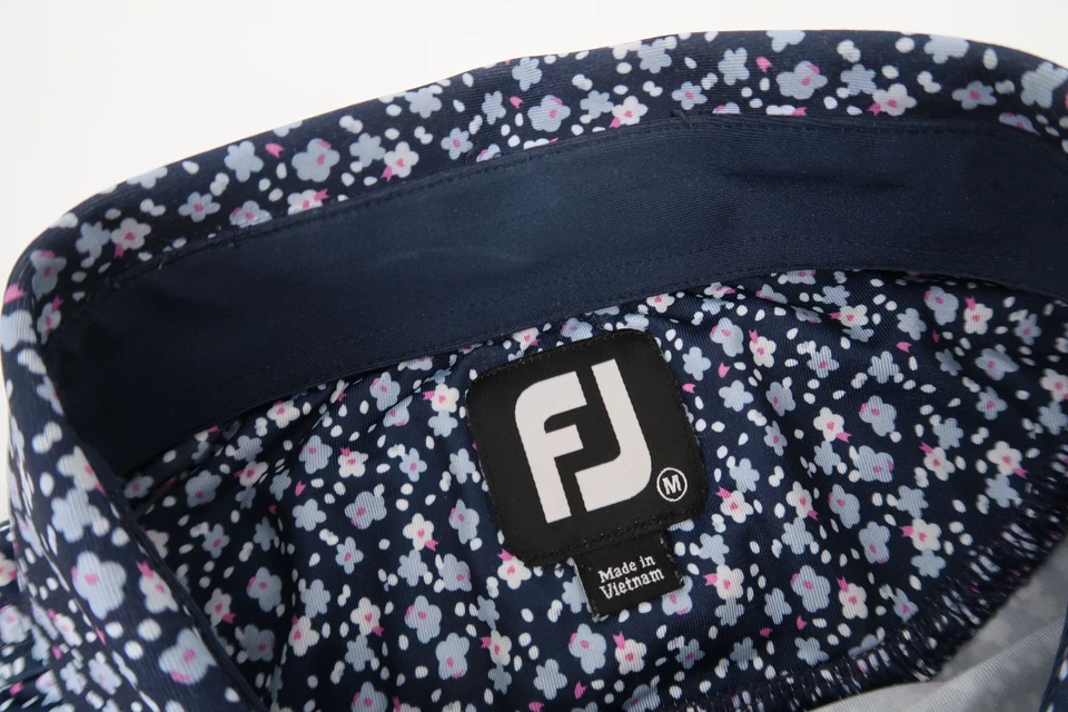 Footjoy Mens Medium Floral Multicolor Golf Performance Polo Shirt Short Sleeve - Image 2 of 4