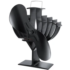 Hanaoyo Upgraded Wood Stove Fan High Airflow, Large-Sized Heat Large, black 