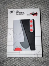 Nike Air Max 90 Card Wallet Grey White Infared Leather Icon Swoosh Retail $30