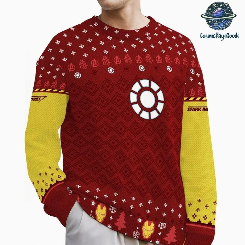 A Very Tony Stark Iron Man Ugly Sweater Christmas | Avengers Christmas Sweatshirt