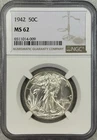 1942-P Walking Liberty Half Dollar NGC MS62 | | SUPERB LUSTER!!