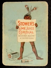 1 SWAP PLAYING CARDS VINTAGE WIDE ENGLISH STOWER’S LIME JUICE CORDIAL AD
