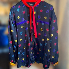 Vintage Escada Margaretha Ley 100 Silk Button Up Blouse Designer Fashion RARE