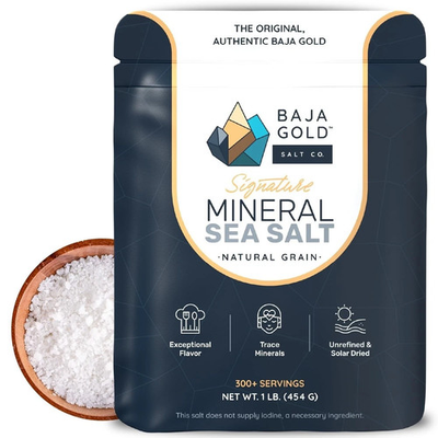#ad Baja Gold Mineral Sea Salt Natural Grain Crystals 1 Lb Bag Organic Trace Mineral $22.99