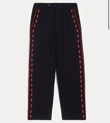 BODE CARROLL SIDE BUCKLE TROUSERS SIZE 36 Navy Mens