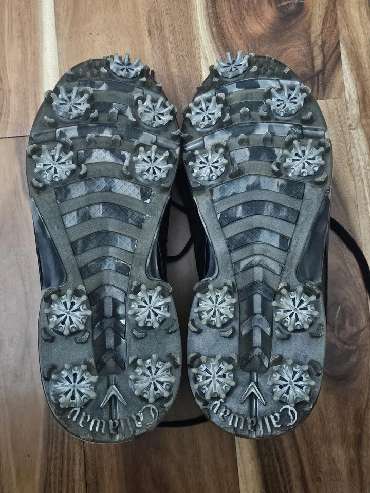 Mens Callaway Golf Shoes  CG100BM Black Gray Camo with Spikes Size 9.5  - Image 3 of 4