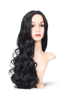 Foreign Holics Synthetische Lace-Front Curly Perücke Dunkelstes Schwarz 26 Zoll