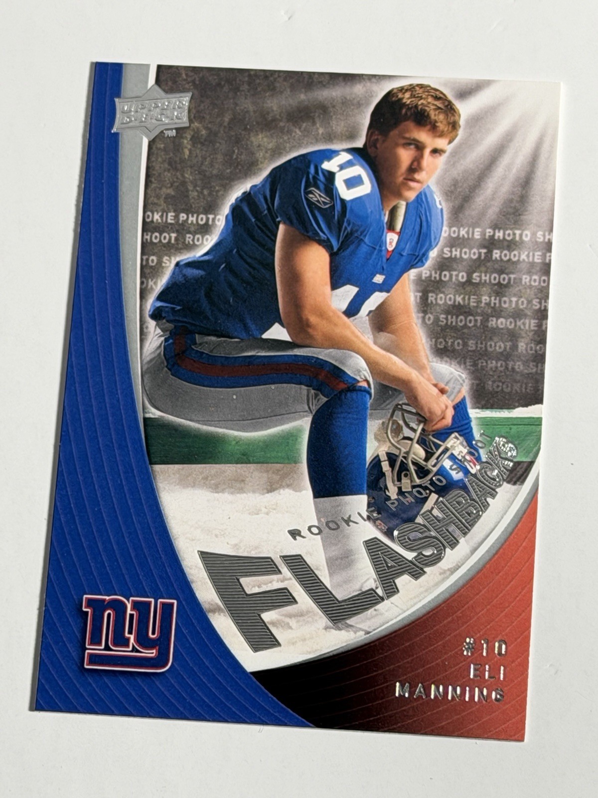2008 Upper Deck Rookie Exclusives - Rookie Photo Shoot Flashbacks Eli Manning...