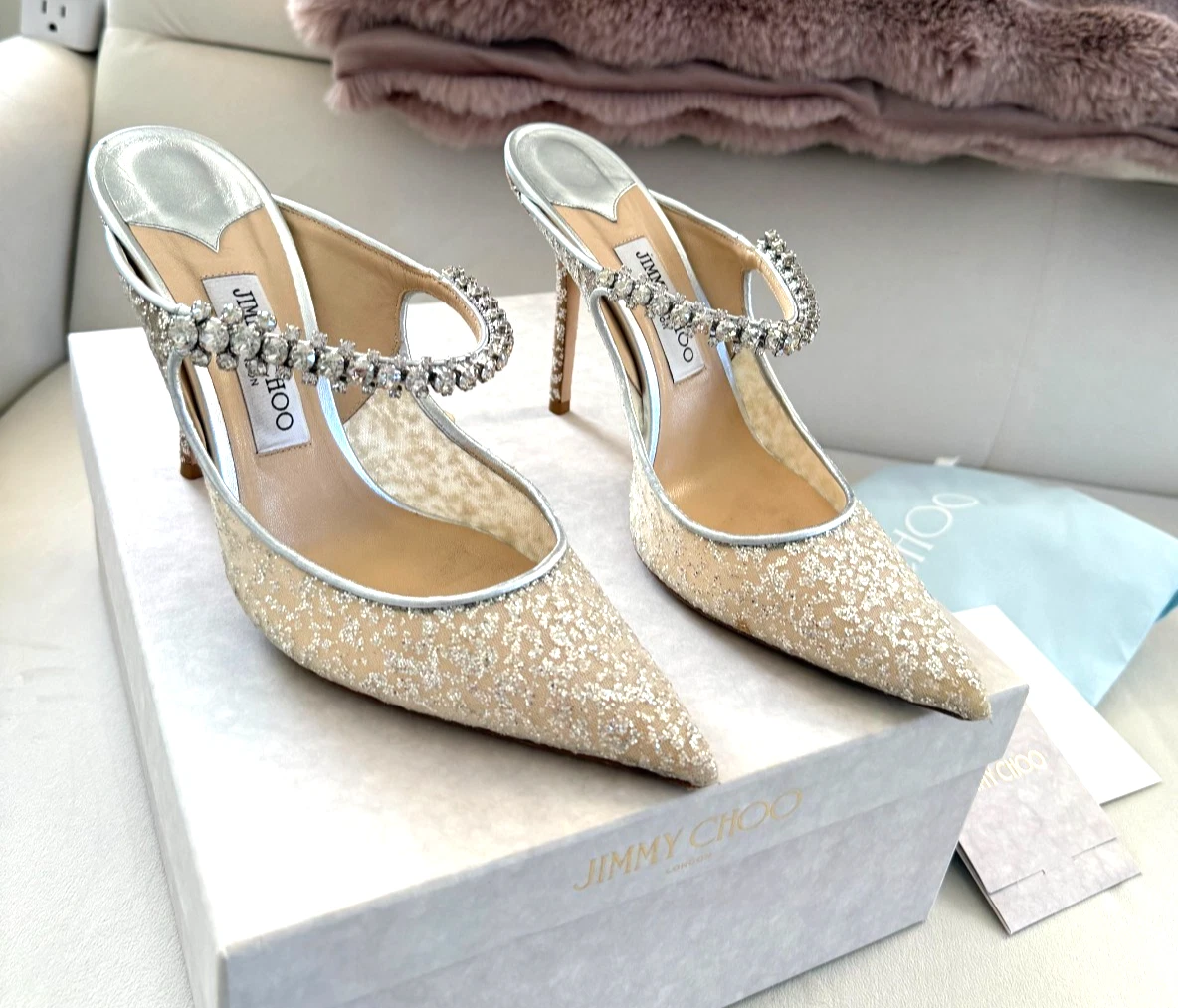 Jimmy Choo Silver Heels for Women for sale | eBay