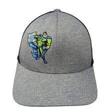 Flexfit Fitted Baseball Cap Gray One Size Lightweight Mesh Back Yupoong