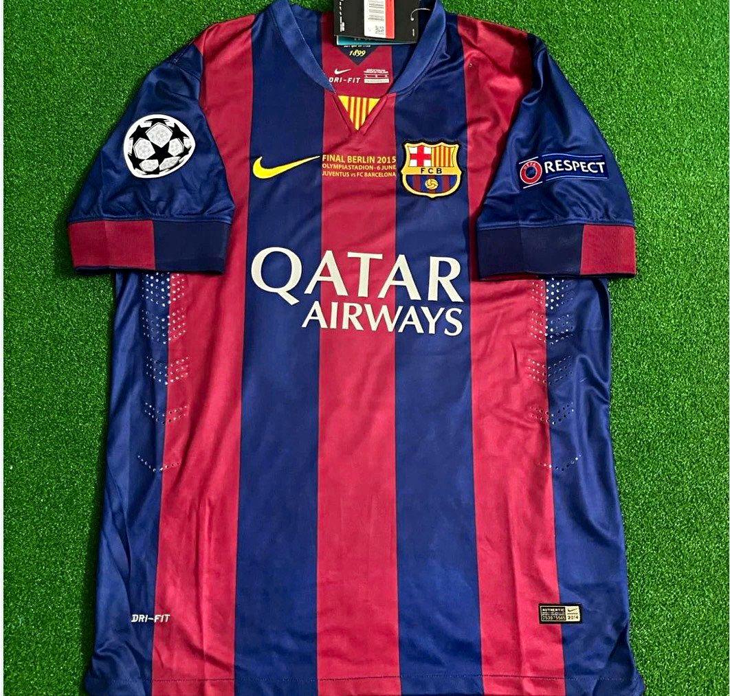 Nike FC Barcelona Lionel Messi #10 Final Berlin 2015 Soccer Jersey Blue/Red