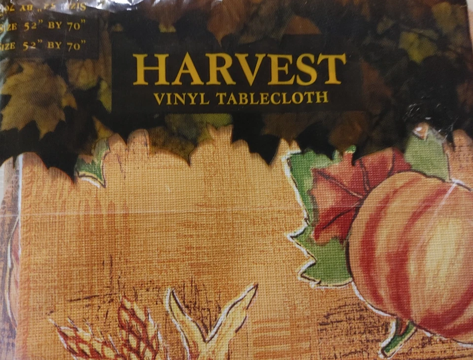 Vintage Sultan's Linens Vinyl Table Cloth Fall HARVEST 52"x70" Easy Care - Image 2 of 4