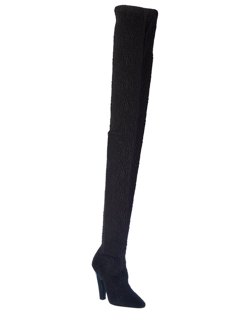 Saint Laurent 68 110 stivaletto sopra il ginocchio in tela donna nero 36