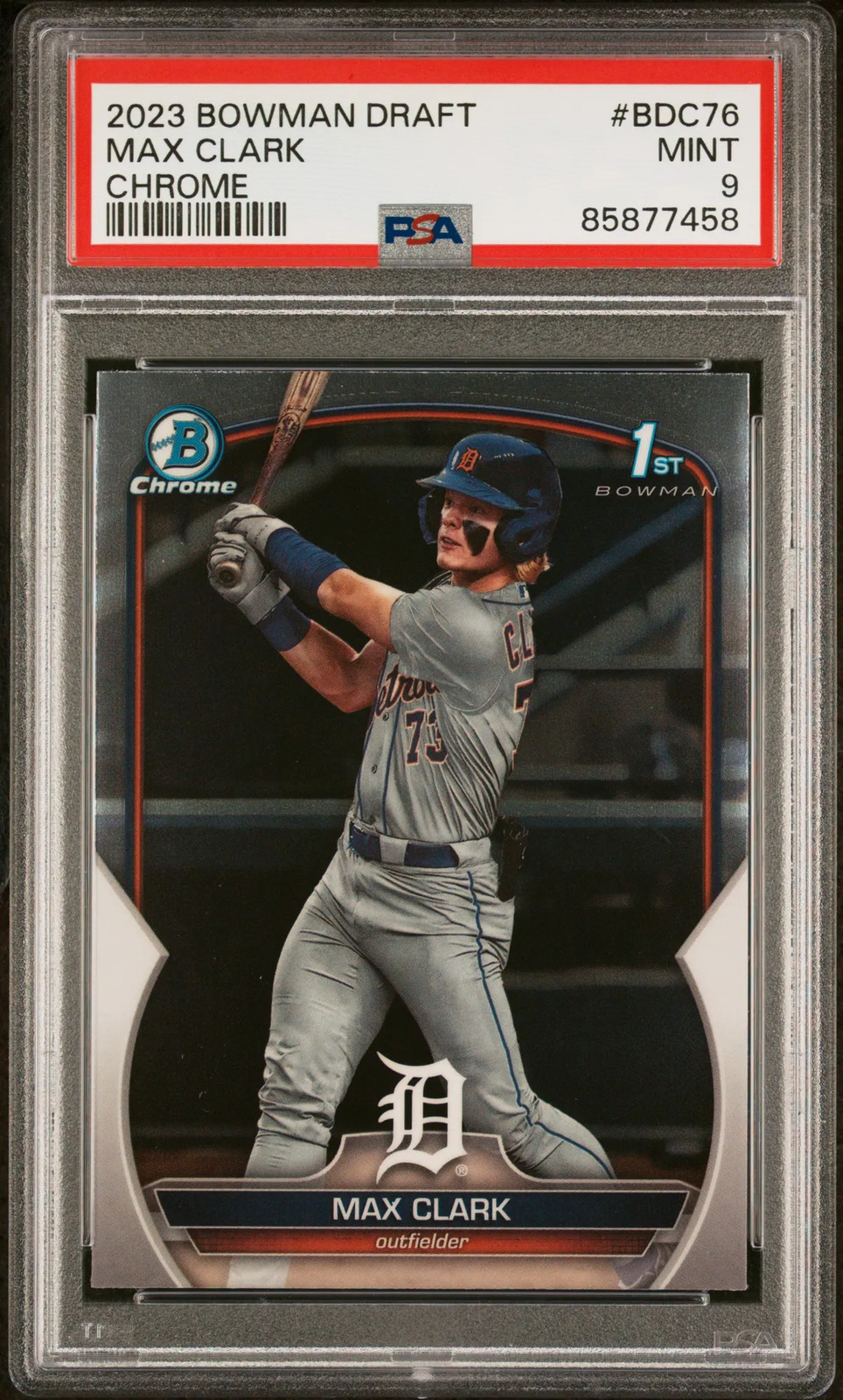 2023 Bowman Draft Max Clark #BDC76 Chrome PSA 9