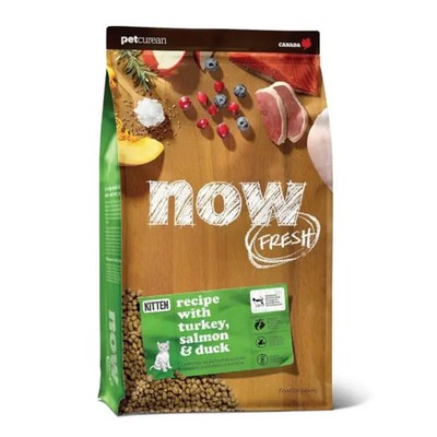 Petcurean Now Fresh Grainfree Dry Cat Food Kitten Turkey Salmon Duck 3Lb