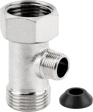 Bidet T Adapter   3-Way Toilet Faucet Splitter 7/8" 3/8" Plumbing