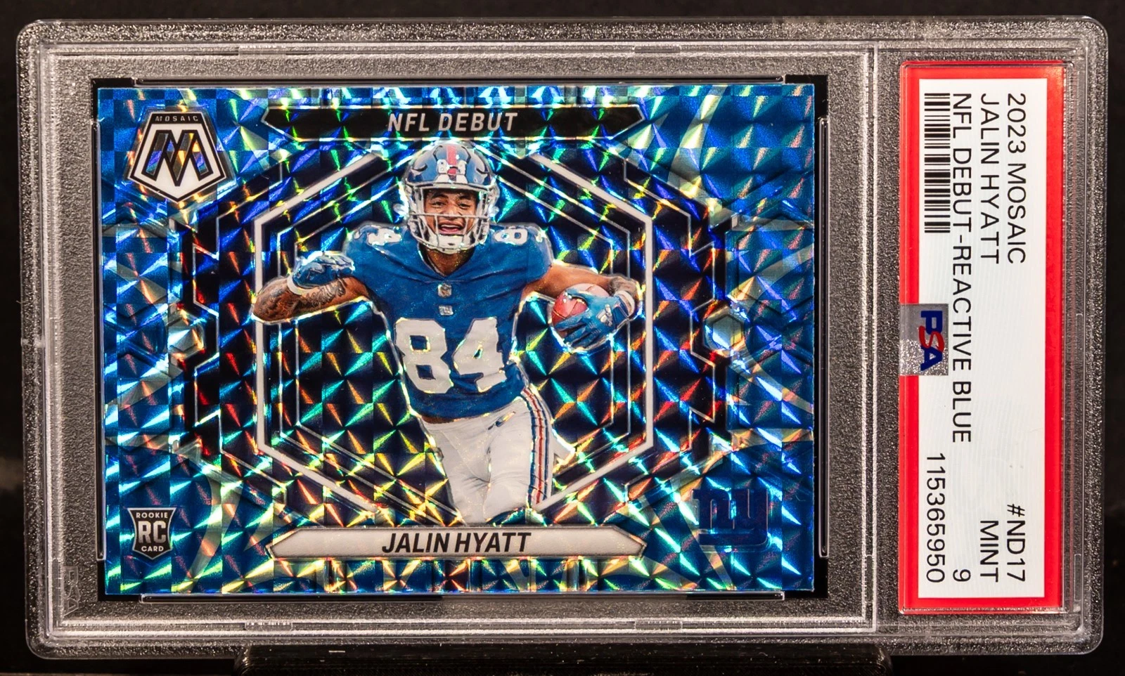 Jalin Hyatt Panini Mosaic NFL Debut #ND17 Reactive Blue