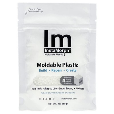 InstaMorph Reusable Moldable Plastic for 3oz White