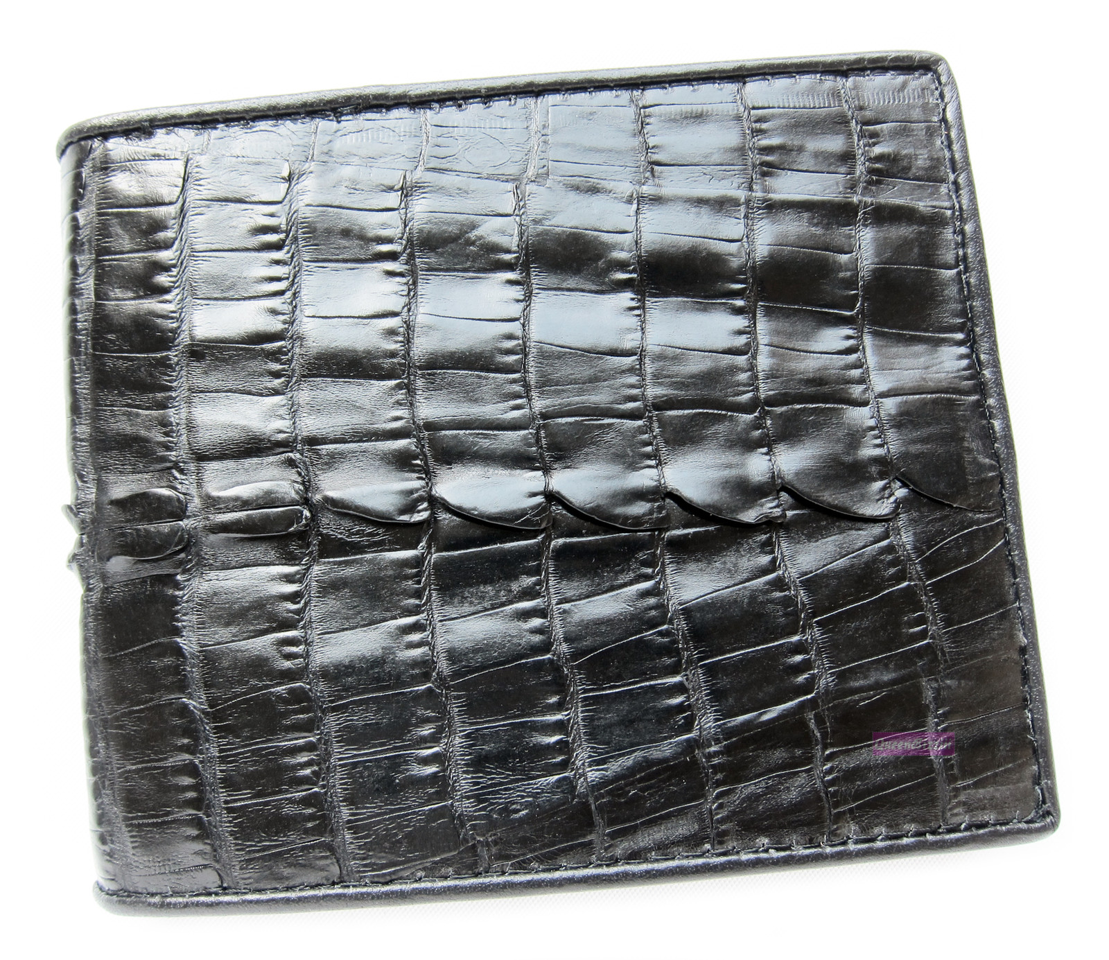 GENUINE CROCODILE ALLIGATOR TAIL BLACK SKIN LEATHER MEN'S CLASSIC WALLET image 2