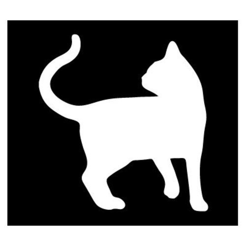 Autoaufkleber Katzenform Weiß Schwarz L825 Sticker-12cm - Bild 1 von 1