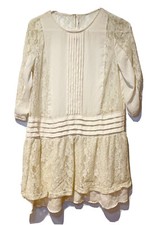 Women Delicate Lace Dress Beige H M Size M