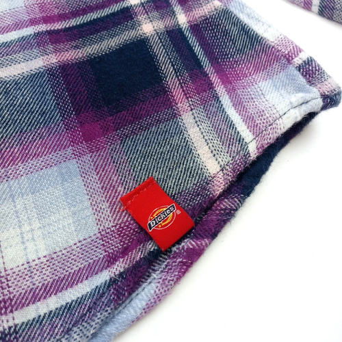 Dickies Crafted for Women Flannel Shirt Medium Button Up Plaid Top Long Sleeve - Picture 3 of 10