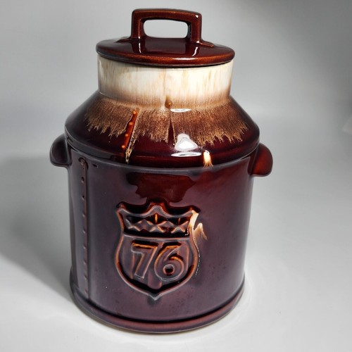 McCoy USA 7019 Vintage Cookie Jar Canister Brown Drip 1976 Liberty Bell Old Milk - Picture 5 of 12