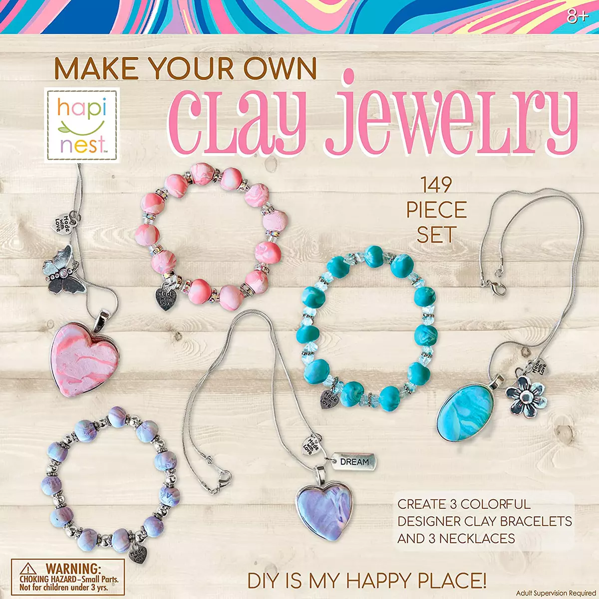 Gift Set for Girl Jewelry Making Kit Pretend Play Toy 5 6 7 8 9 10 11 Year Old