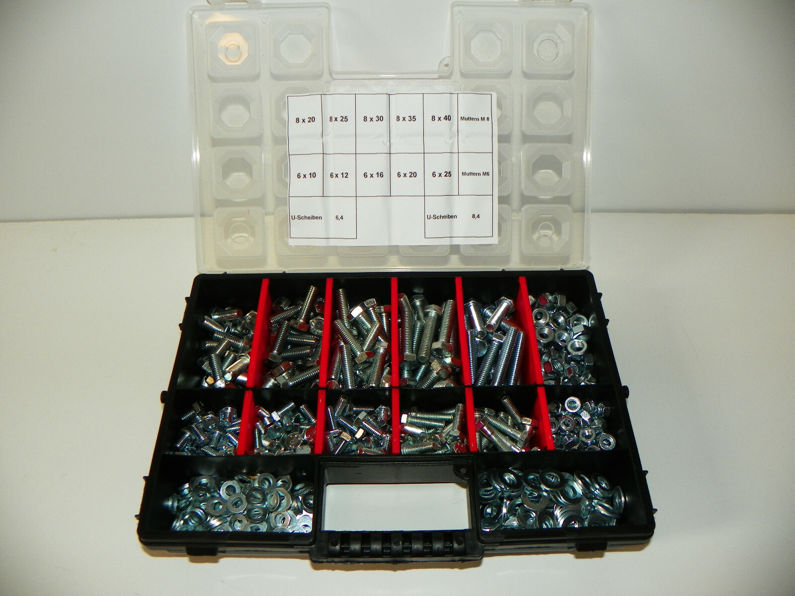M3 M4 M5 M6 Sechskant 520 Stück Schrauben Set M3-M6 - Edelstahl Sechskant Mit Muttern Muttern Set