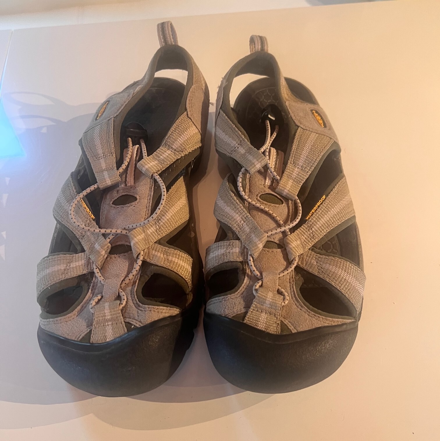 Sandali da pesca Keen Newport H2 marroni in pelle lavabili scarpe da acqua taglia 9 5