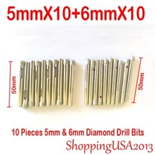 10Pcs 5 6mm Diamond Drill Bits Set Hole Saw Cutter Tool Marble Ceramic Glass