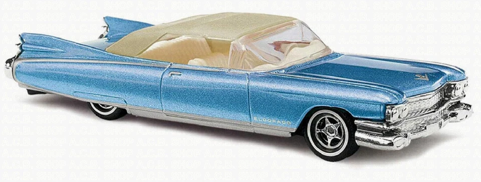 Cadillac Eldorado ´59 Cabrio Cappotta Blu Metallico 1:87 Busch 45105 - Immagine 2 di 2