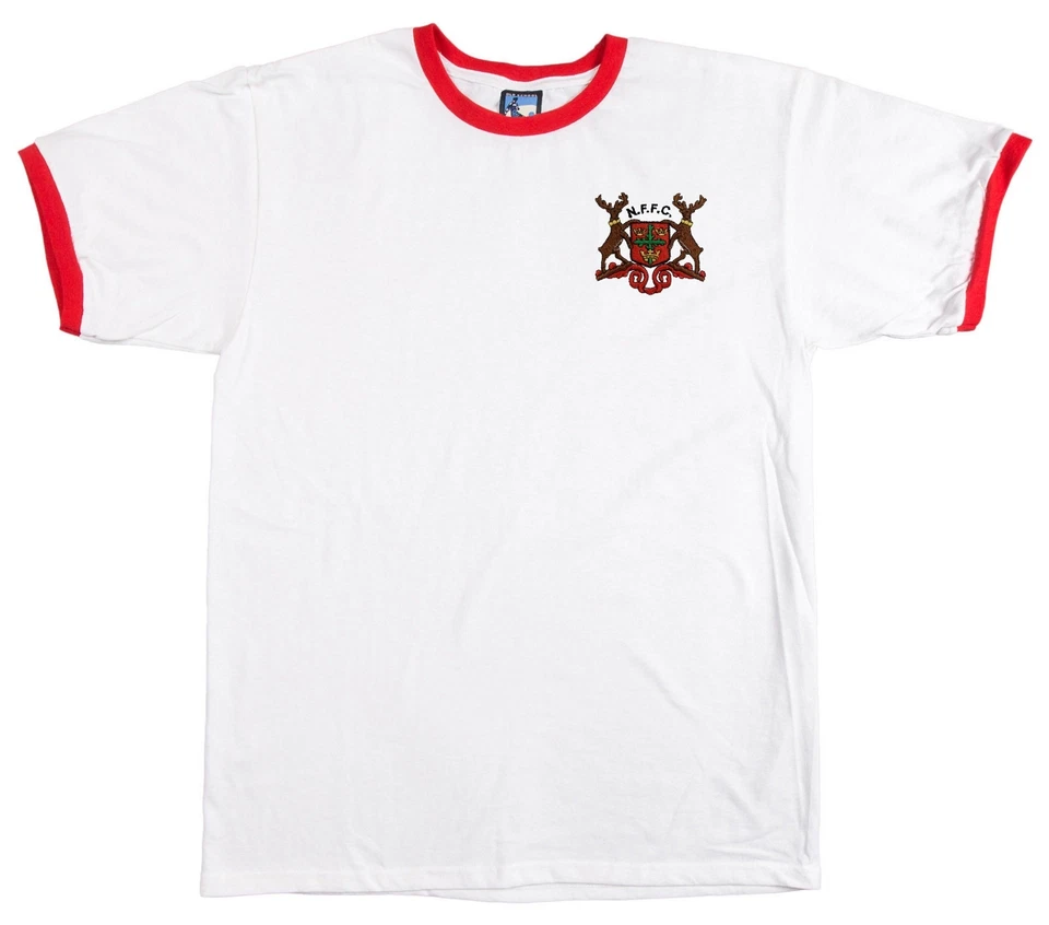 Nottingham Forest Away 1960-1970s Retro Football T Shirt Embroidered Crest S-2XL - Image 1 of 1