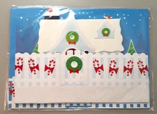 Christmas Holiday Greeting Card 3D House Fence 8 x 5.5 Paper Magic Group NIP