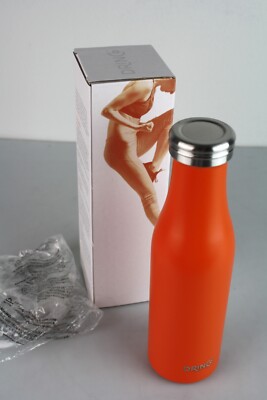 Water Bottle DrinkCo Slim 17 oz -Orange- Keep Cold 24hrs/Hot 20hrs