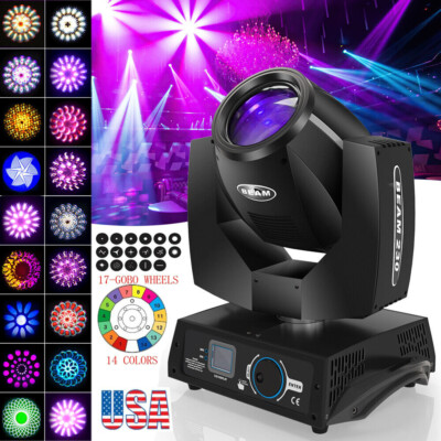 7R 230W LED Moving Head Stage Lighting Beam Sharpy 14 Color 17 Gobo DMX DJ Party
