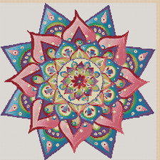 Colorful Mandala Counted Cross Stitch Chart No.6-420/5