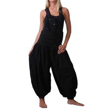 Damen Latzhose Haremshose Hose Psy Goa 70er Overall Boho Hippie Fair Nachhaltig