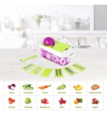 Sedhoom 14 in 1 Mandoline Gemüseschneider, Reibe, Gemüseschneider