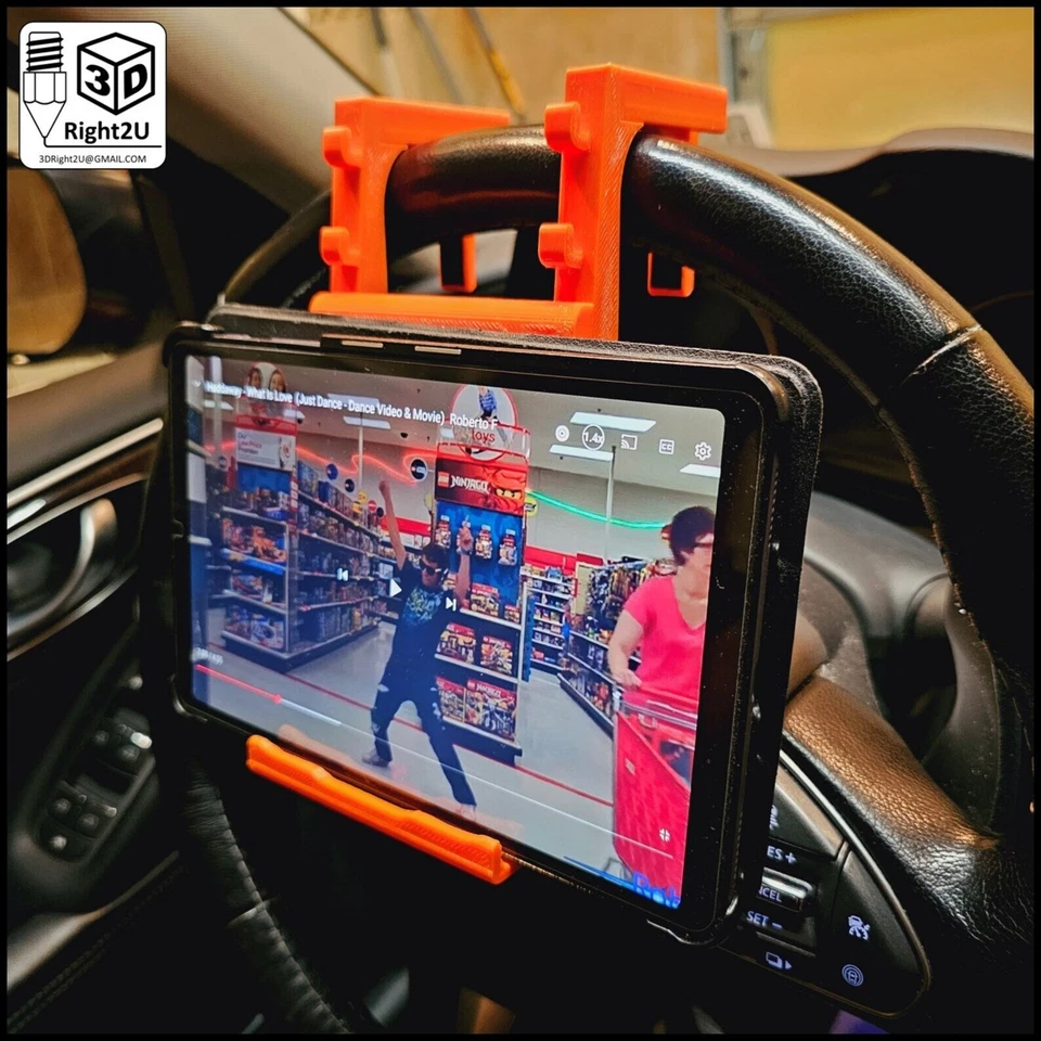 Tablet/Phone Stand for Steering Wheel (Stationary - When Parked) - Image 2 of 4