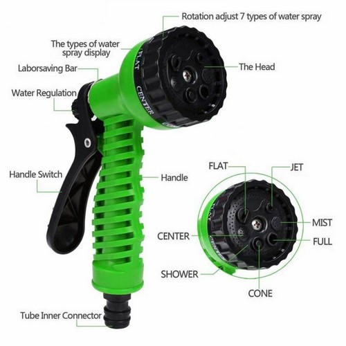 New Expandable Garden Hose Flexible Pipe Expanding With Spray Gun 50/75/100 Foot - Picture 2 of 3