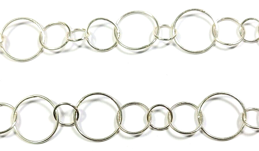 Sterling Silver Interlocking Circle Link Necklace… - image 2