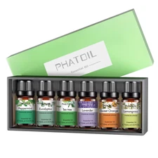 6PCS Essential Oil Set for Aromatherapy-10Ml Lavender Eucalyptus Peppermint Tea 